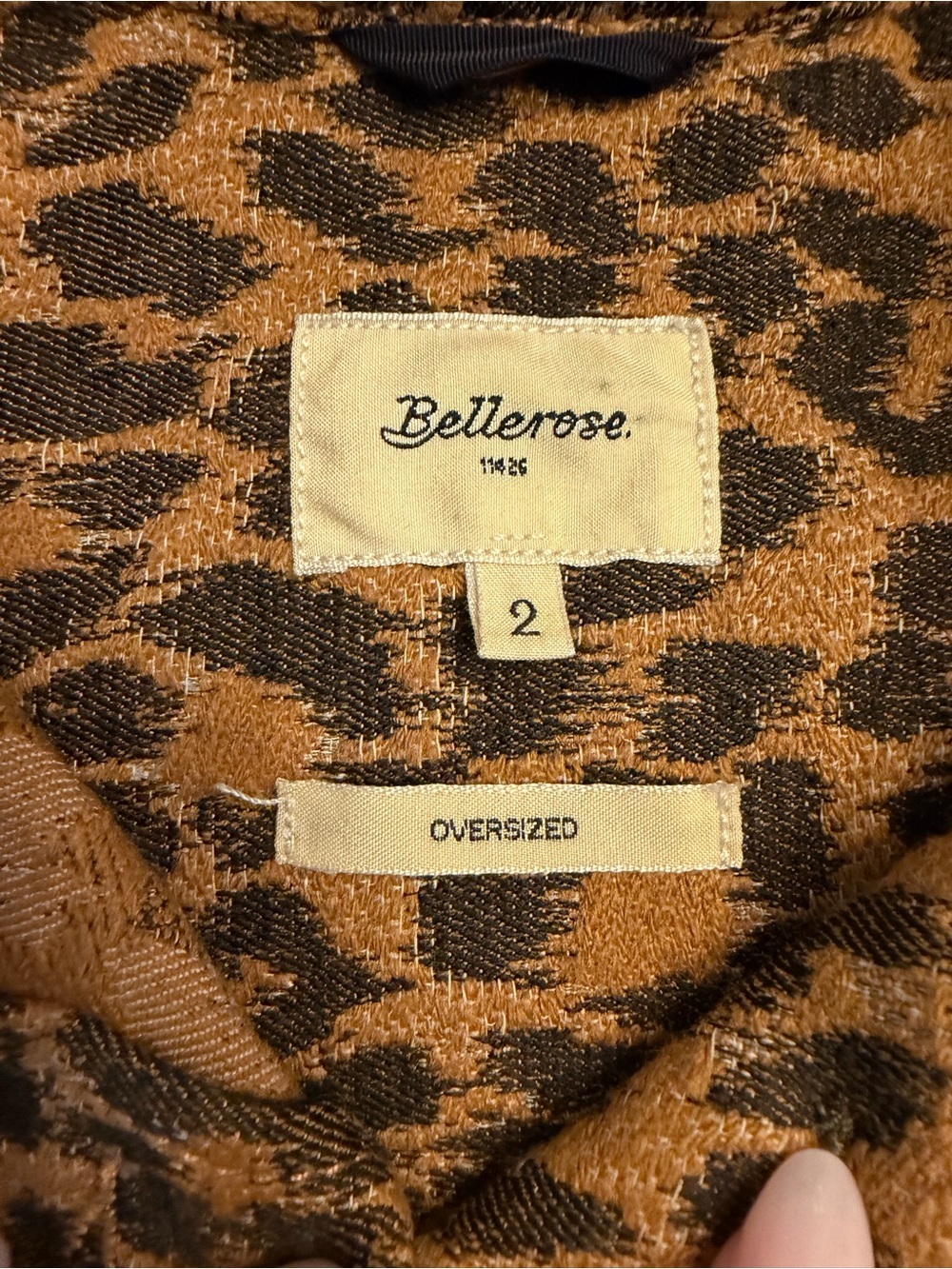 EUC! Bellerose Leopard Jacquard Oversized Jacket, sz 6 US (see chart) - Picture 2 of 14